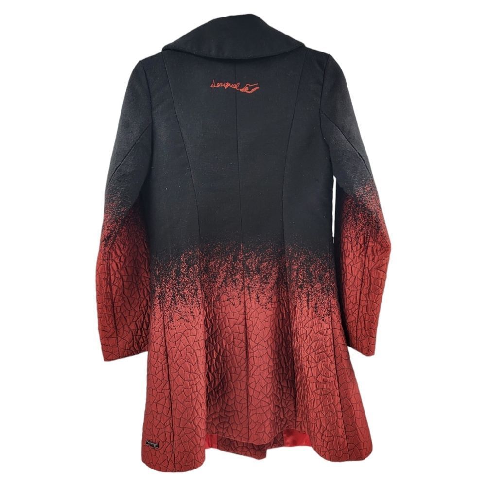 Desigual Womens Ombre Button Front Fold Collar Peacoat Size U.S Small. - Picture 7 of 12